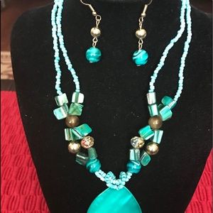 Necklace 18” with extender and matching earrings